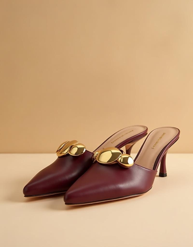 Mule Burgundy Gold